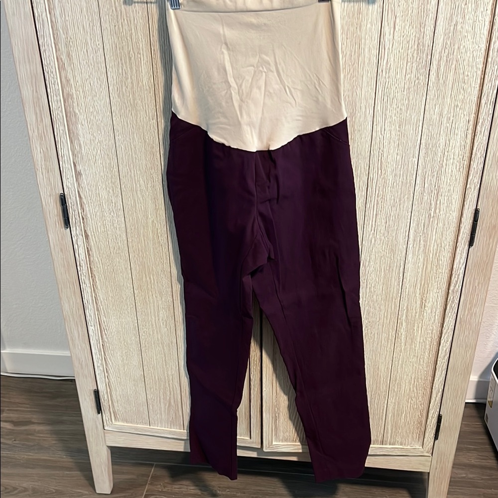 Motherhood Maternity Dress Pants with Full Belly Panel - Size Large - 28” Inseam